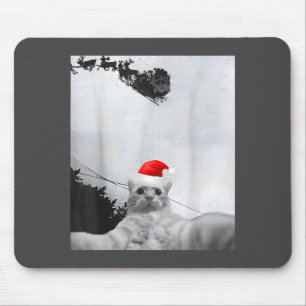 Tapis De Souris Mème de chats Chat drôle selfie avec chapeau de Pè