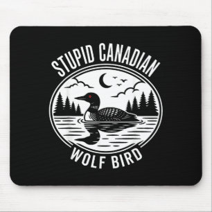 Tapis De Souris Mème de hockey de fou de loup canadien fou