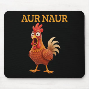 Tapis De Souris Mème de poulet drôle de coq de dessin animé Aur Na