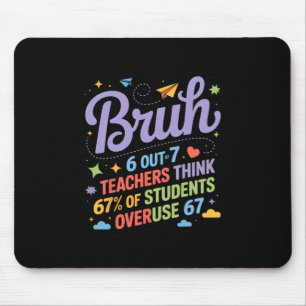 Tapis De Souris Mème drôle de professeurs Bruh 67 Citation drôle d