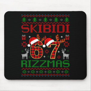 Tapis De Souris Mème drôle de Skibidi Rizzmas ambiance Noël laid X