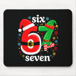 Tapis De Souris Mème drôle Six Sept 67 Elf 6 7 Père Noël Noël Pa