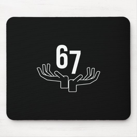 Tapis De Souris Mème geste de la main 67 Six Seven (Devant)