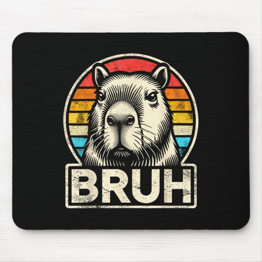 Tapis De Souris Mème Graphique Funny Capybara Bruh Pour Garçons Fi (Devant)