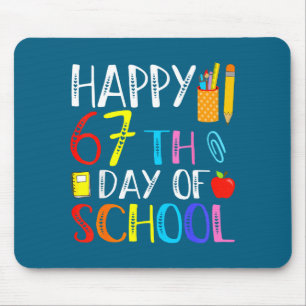 Tapis De Souris Mème joyeux 67e jour d'école Citation drôle du 100