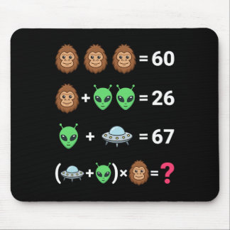 Tapis De Souris Mème viral 6 7 Bigfoot Alien Ovni Équation algébri