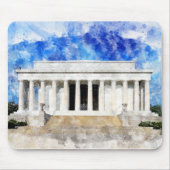 Tapis De Souris Mémorial Lincoln façade en aquarelle (Devant)
