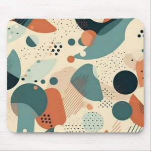 Tapis De Souris Memphis Bloc de Couleur Abstrait Navy Orange Sarce