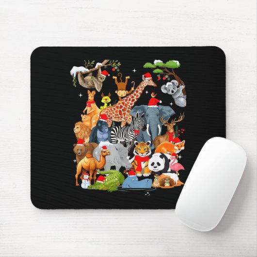 Tapis De Souris Men Women Kids Wildlife Zoo Day Christmas Party 22 (Avec souris)