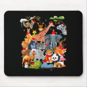 Tapis De Souris Men Women Kids Wildlife Zoo Day Christmas Party 22 (Devant)