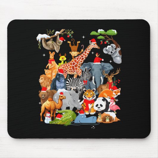 Tapis De Souris Men Women Kids Wildlife Zoo Day Christmas Party 22 (Devant)