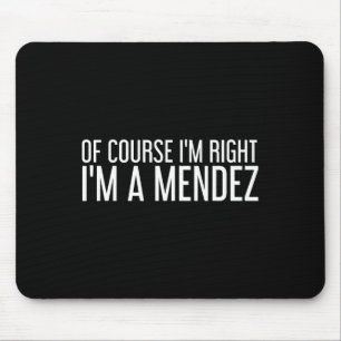 Tapis De Souris Mendez Don Funny Nom de famille Arbre de famille A