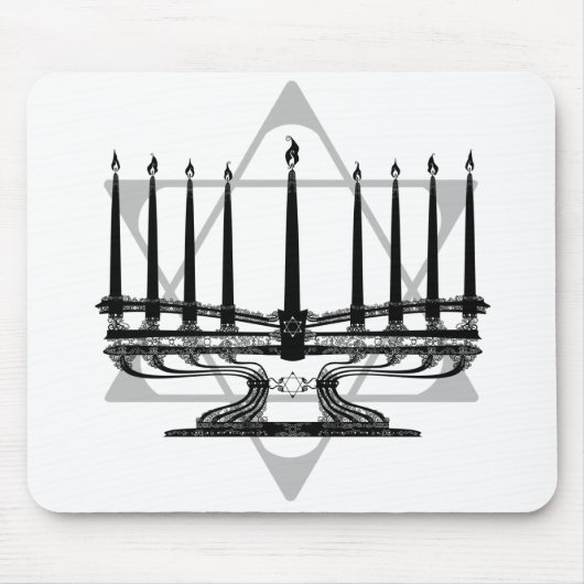 Tapis De Souris Menorah et étoile (Devant)