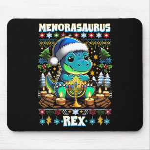 Tapis De Souris Menorasaurus Rex Dino Trex Sweater de Noël dégueul