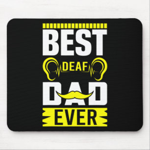 Tapis De Souris Mens ASL Meilleur Sourd Papa Jamais Signal Langue 