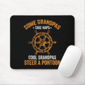 Tapis De Souris Mens Funny Pontoon Bateau Cool Grandpas Steer A Po (Avec souris)