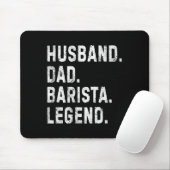 Tapis De Souris Mens Husband Dad Barista Legend Funny Coffee Maker (Avec souris)