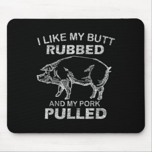 Tapis De Souris Mens J'Aime Mon Beurre Et Amme; Mon Porc Tiré -