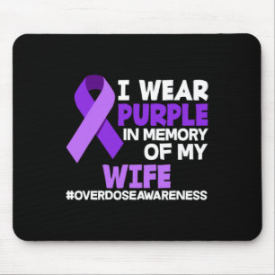 Tapis De Souris Mens Je Porte Du Violet En Mémoire De Ma Femme Sup