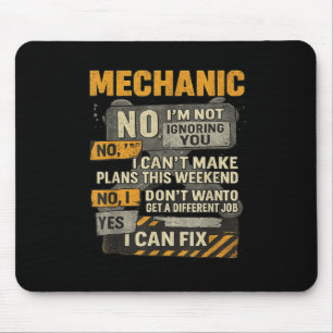 Tapis De Souris Mens Non Je N'Ignore Pas Vous Humour Mécanique De
