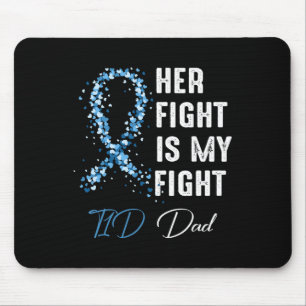 Tapis De Souris Mens Son combat est mon combat T1d Papa Type 1 Dia
