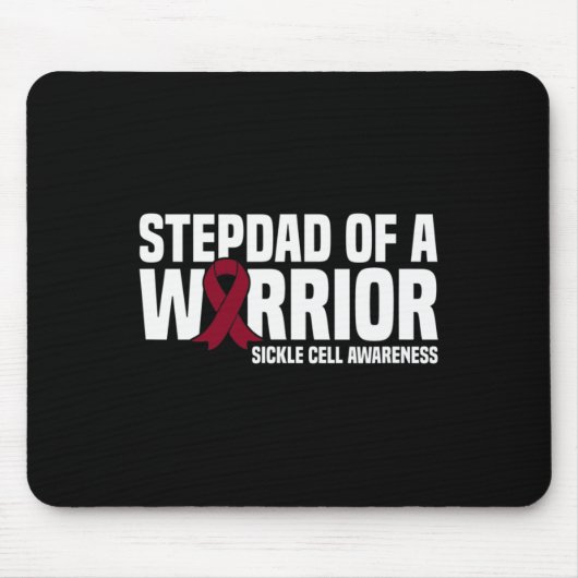 Tapis De Souris Mens Stepdad d'un guerrier Sensibilisation aux cel (Devant)