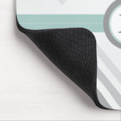 Tapis De Souris Menthe + Chevron gris Mousepad (Coin)