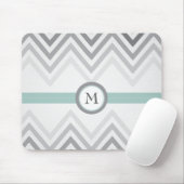 Tapis De Souris Menthe + Chevron gris Mousepad (Avec souris)