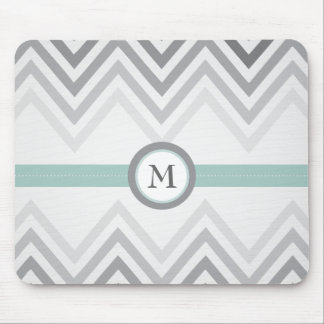 Tapis De Souris Menthe + Chevron gris Mousepad
