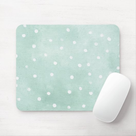 Tapis De Souris Menthe Féminin Points Blancs (Avec souris)