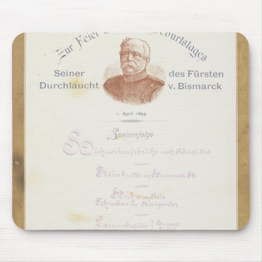 Tapis De Souris Menu à prince von Bismarcks (Devant)
