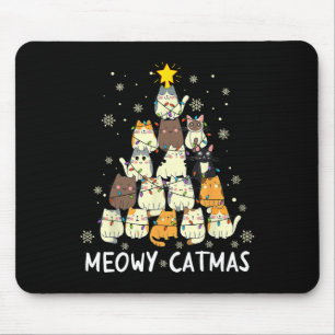 Tapis De Souris Meowa Catmas Chat Noël Arbre de Noël Filles Garçon