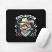 Tapis De Souris Meowdy Partenaire Chat Cowboy Casquette Howdy Funn (Avec souris)