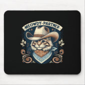 Tapis De Souris Meowdy Partenaire Chat Cowboy Casquette Howdy Funn (Devant)