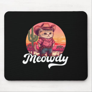 Tapis De Souris Meowdy Texas Cat Meme Country Music Cowgirl Cute C
