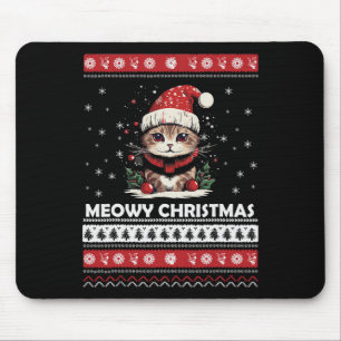 Tapis De Souris Meowo Catmas Chat Père Noël Noël Kitten Xmas Vilai