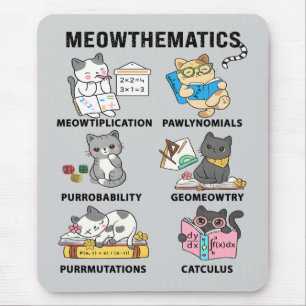 Tapis De Souris Meowthematics Blagues Mathématiques Drôles de Chat
