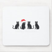 Tapis De Souris Meowys Noël Chat Noir Chapeaux de Père Noël Présen (Devant)