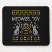 Tapis De Souris Meowzel Tov Cat Hanukkah 2025 Funny Ugly Christmas (Devant)