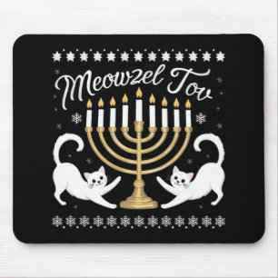 Tapis De Souris Meowzel Tov Drôle de Chanukah Hanukkah Sweater Moc
