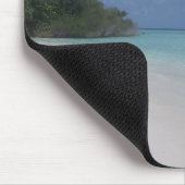 Tapis De Souris Mer Bleue Ciel Nuages Blancs Sable Maldives Modèle (Coin)