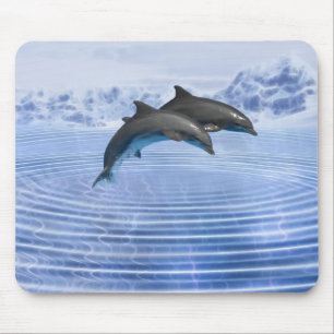 Tapis De Souris Mer bleue de dauphins en clair