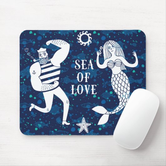 Tapis De Souris Mer d'affiche d'amour (Avec souris)