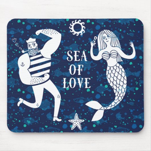 Tapis De Souris Mer d'affiche d'amour (Devant)