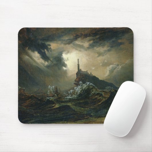 Tapis De Souris Mer orageuse avec le phare (Avec souris)