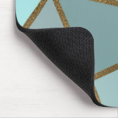 Tapis De Souris Mer Turquoise Vert Bleu & Bronze Géométrique Mo (Coin)