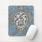 Tapis De Souris Mer Tutle sur le bleu (Avec souris)