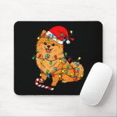 Tapis De Souris Meranian Dog Christmas Lights Santa Xmas Pet Dog L (Avec souris)