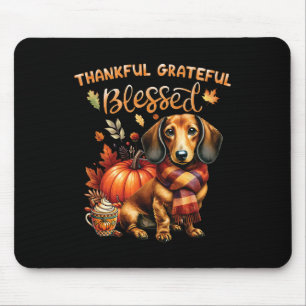 Tapis De Souris Merci gracieux bienheureux Dachshund Chien Automne