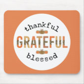 Tapis De Souris Merci Grateful Blessé mignon automne Thanksgiving (Devant)